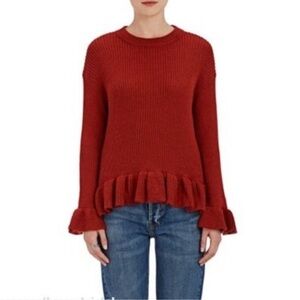 Ulla Johnson Nadine Ruffle Sweater Silk and baby alpaca size medium